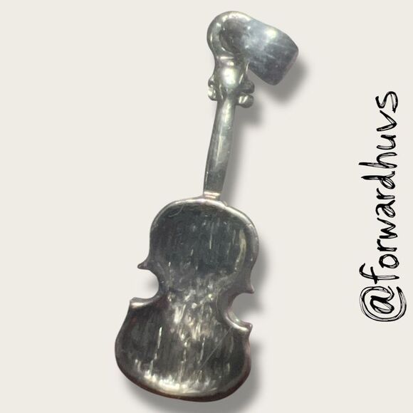 Bundle Sale 3 for $15 | Silver Tone Guitar Pendant – 1.25” – Rhinestone Accents - Picture 7 of 8